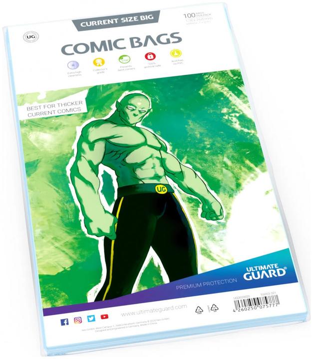 Produktbild Ultimate Guard UGD020020 - Comic Bags Current Big, 100 Stück (1x)