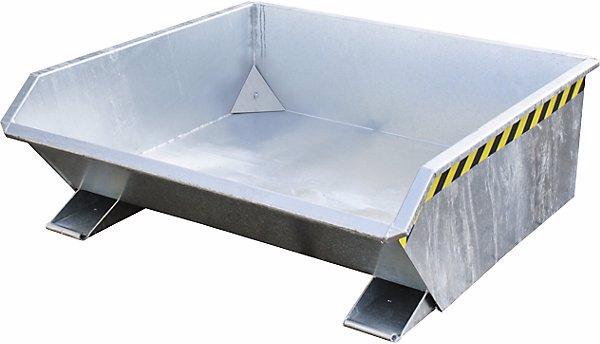 Produktbild eurokraft pro MINI Späne-Kippbehälter, niedrige Bauhöhe, Volumen 0,46 m³, verzinkt (460 l)
