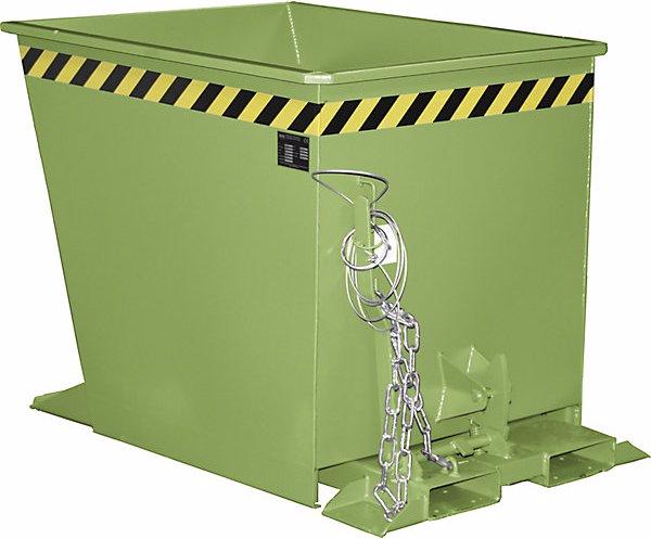 Image du produit eurokraft pro Benne basculante pour chariot, volume 0,3 m³, vert RAL 6011. (300 l)