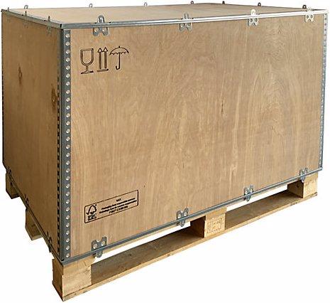 Actual product image Durbiano srl Wooden folding box, standard, LxWxH 1180 x 780 x 750 mm, 1+ items. (1 x)