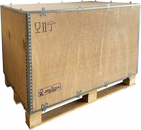 Actual product image Durbiano srl Wooden folding box, with runners, LxWxH 1180 x 780 x 750 mm, 1+ items. (1 x)