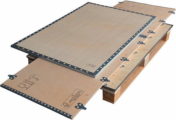 Actual product image Durbiano srl Wooden folding box, with runners, LxWxH 1180 x 780 x 750 mm, 1+ items. (1 x)