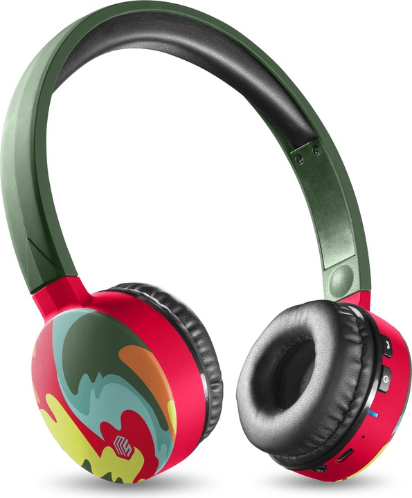 Produktbild Music Sound Music+Sound FANTASY Bluetooth-Kopfhörer grün/bunt on-ear Softtouch max.20h 1 (keine Geräuschunterdrückung, 16 h, Kabellos)