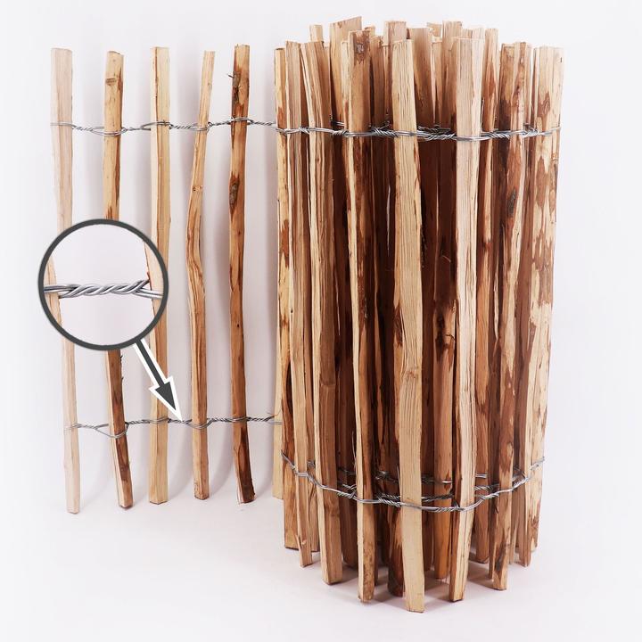 Produktbild Aquagart 30m Staketenzaun 50cm hoch Lattenabstand 4-6cm Gartenzaun Kastanienzaun aus Haselnuss Holzzaun