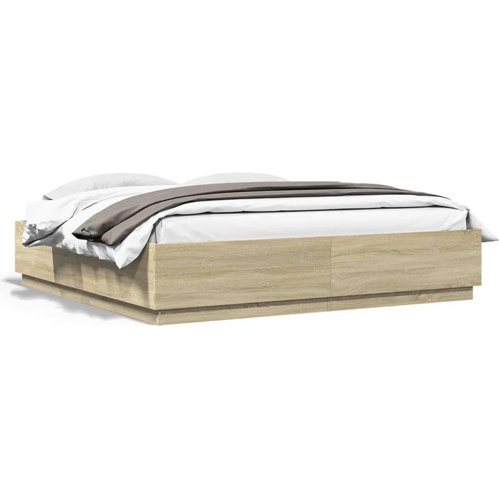 VidaXL, Bett, Bettgestell mit LED (180 x 200 cm)