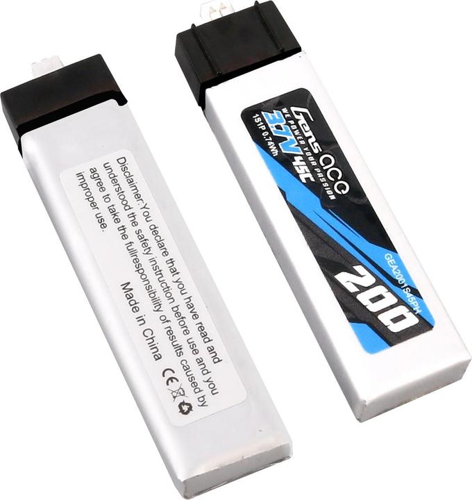 Produktbild Gens Ace 200mAh 3.7V 45C 1S1P Lipo Battery (2pcs) (3.70 V, 200 mAh)