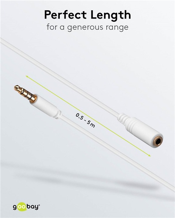 Image du produit Goobay 3.5mm femelle - 3.5mm jack (1 m, Extension, Jack 3,5 mm (AUX))