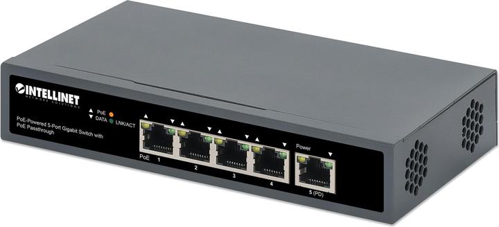 Actual product image Intellinet PoE-powered 5-port Gigabit switch with PoE passthrough (5 Ports)
