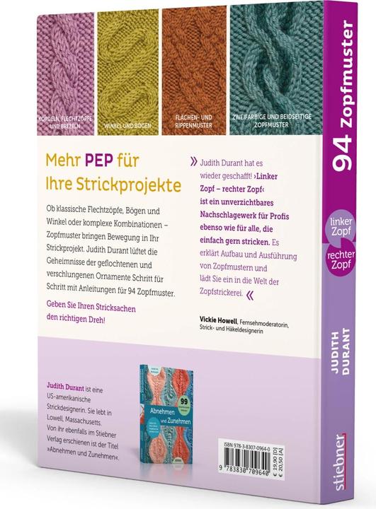 Produktbild Linker Zopf rechter Zopf: 94 Zopfmuster (Deutsch, Judith Durant, 2023)