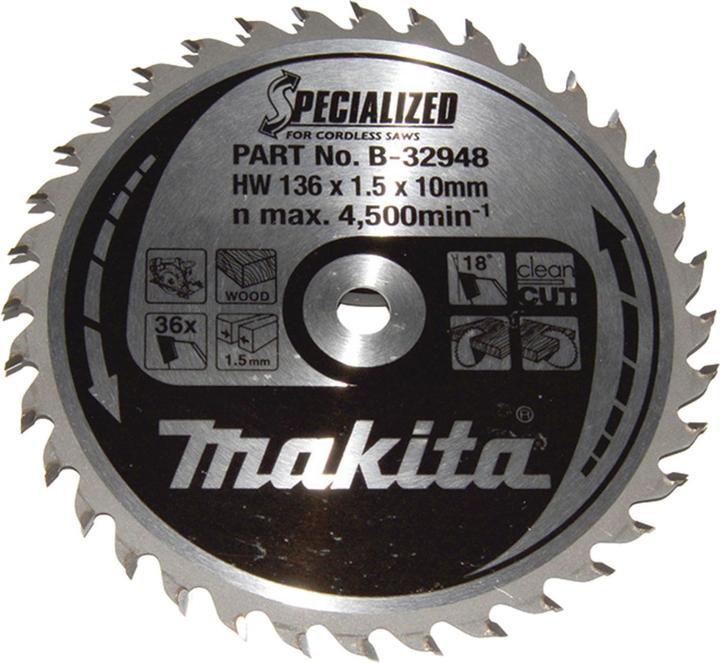 Produktbild Makita SPECIALIZED Sägeblatt 136x10x36Z