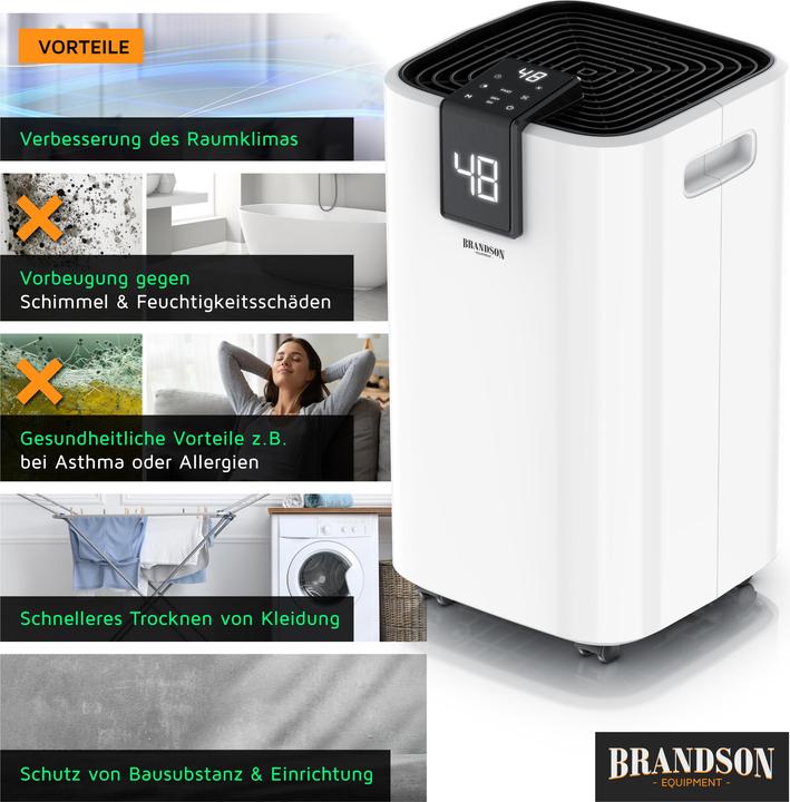 Produktbild Brandson Luftentfeuchter, 16 L/24h, Raumentfeuchter, 35 m², Automatik, Timer, Entfeuchtung Tank 2,2 L (35 m², 16 l/24h)