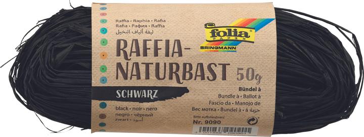 Actual product image Folia Bringmann natural raffia 50g black (Gift ribbon, 1 x)