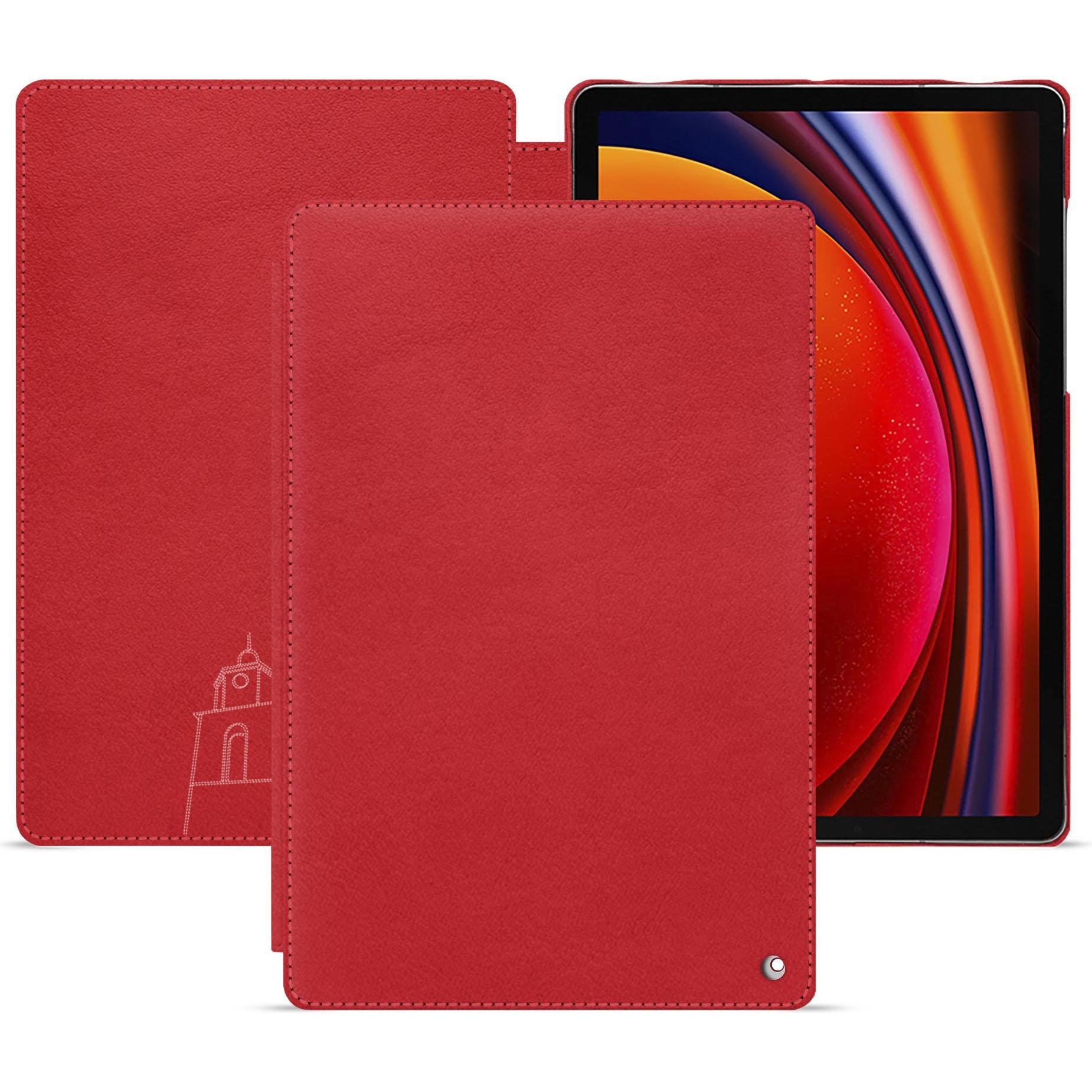 Noreve Lederschutzhülle horizontal (Galaxy Tab S9), Tablet Hülle, Rot