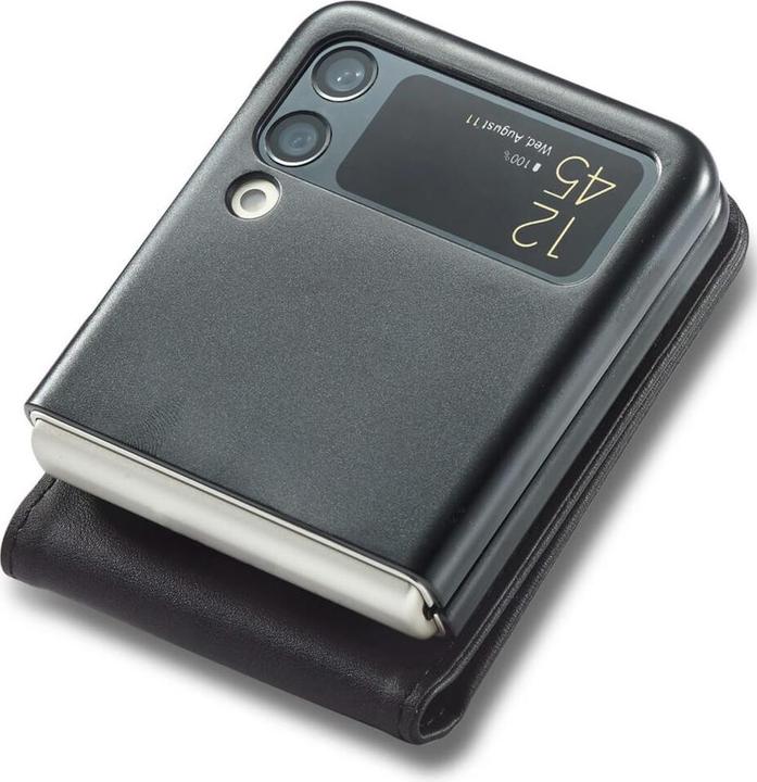 Actual product image Cover-Discount Galaxy Z Flip4 5G - Foldable protective case black (Samsung Galaxy Z Flip4)