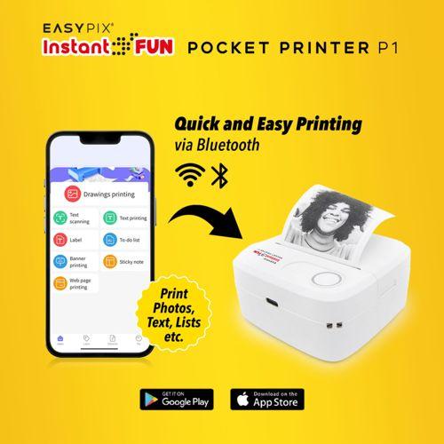 Produktbild Easypix InstantFUN Pocket Printer P1 (Thermodirekt, Schwarz-Weiss)