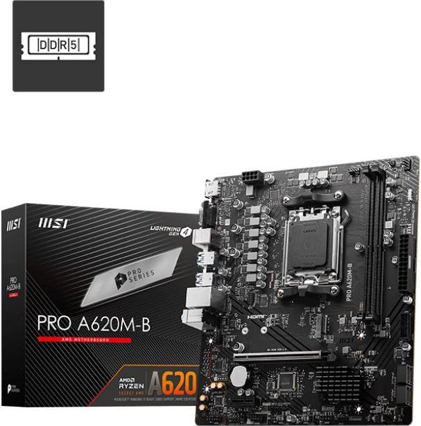 Actual product image MSI PRO A620M-B (AM5, AMD A620, mATX)