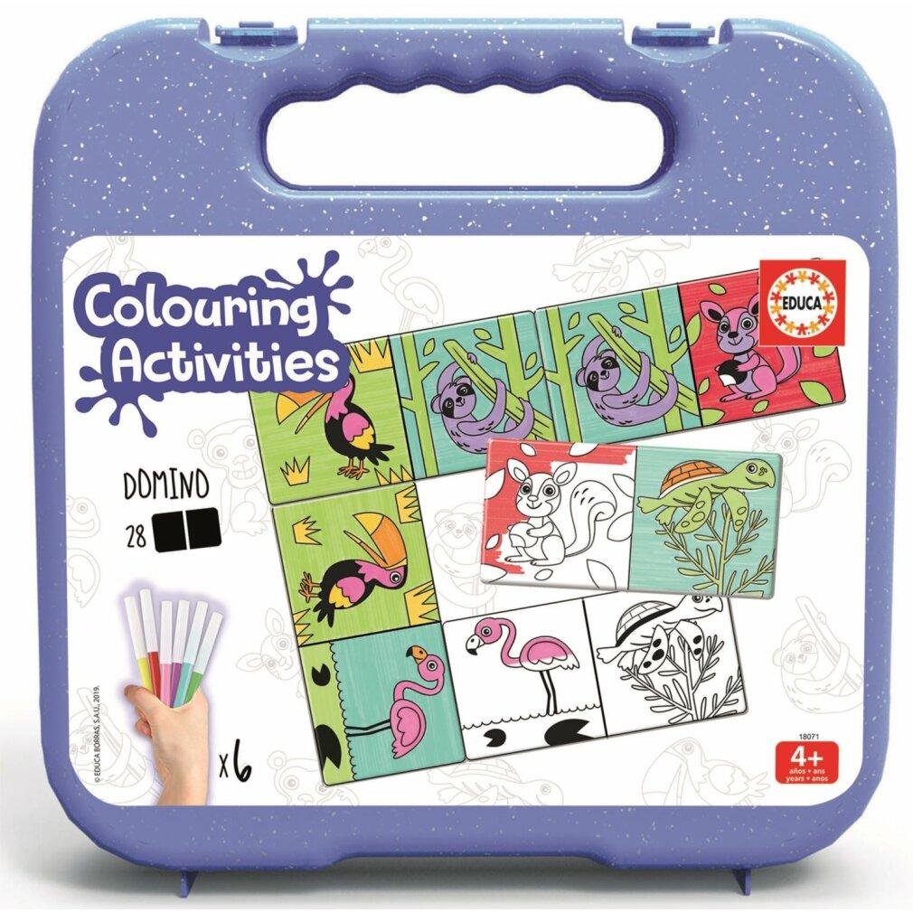 Educa Desktop 18071 Domino Coloring Animals + markers