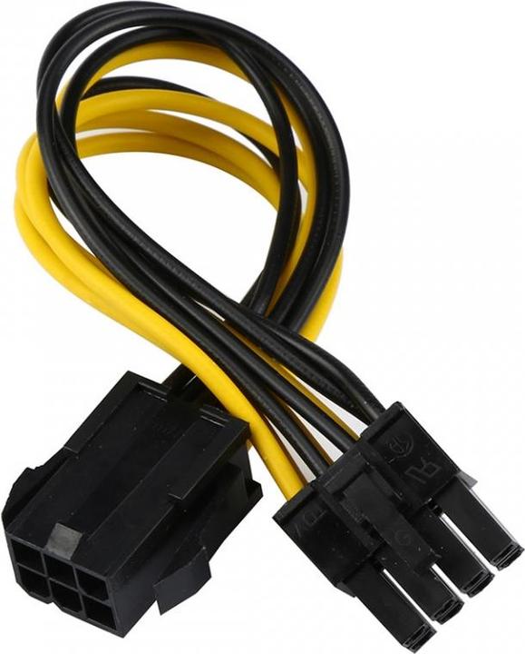 Actual product image PowerGuard PCI-E 6-Pin to 8-Pin GPU Graphics Card Adapter Power Cable 12cm