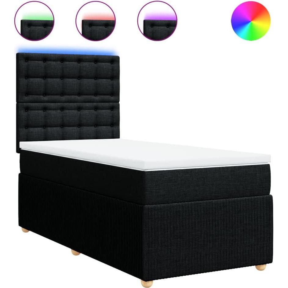 Thumbnail - VidaXL, Bett, Bo x springbett mit Matratze 100 x 200 cm Stoff (100 x 200 cm)