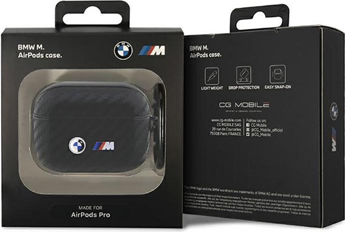 Actual product image BMW BMAPWMPUCA2 AirPods Pro cover czarny/black Carbon Double Metal Logo (Headphone bag)