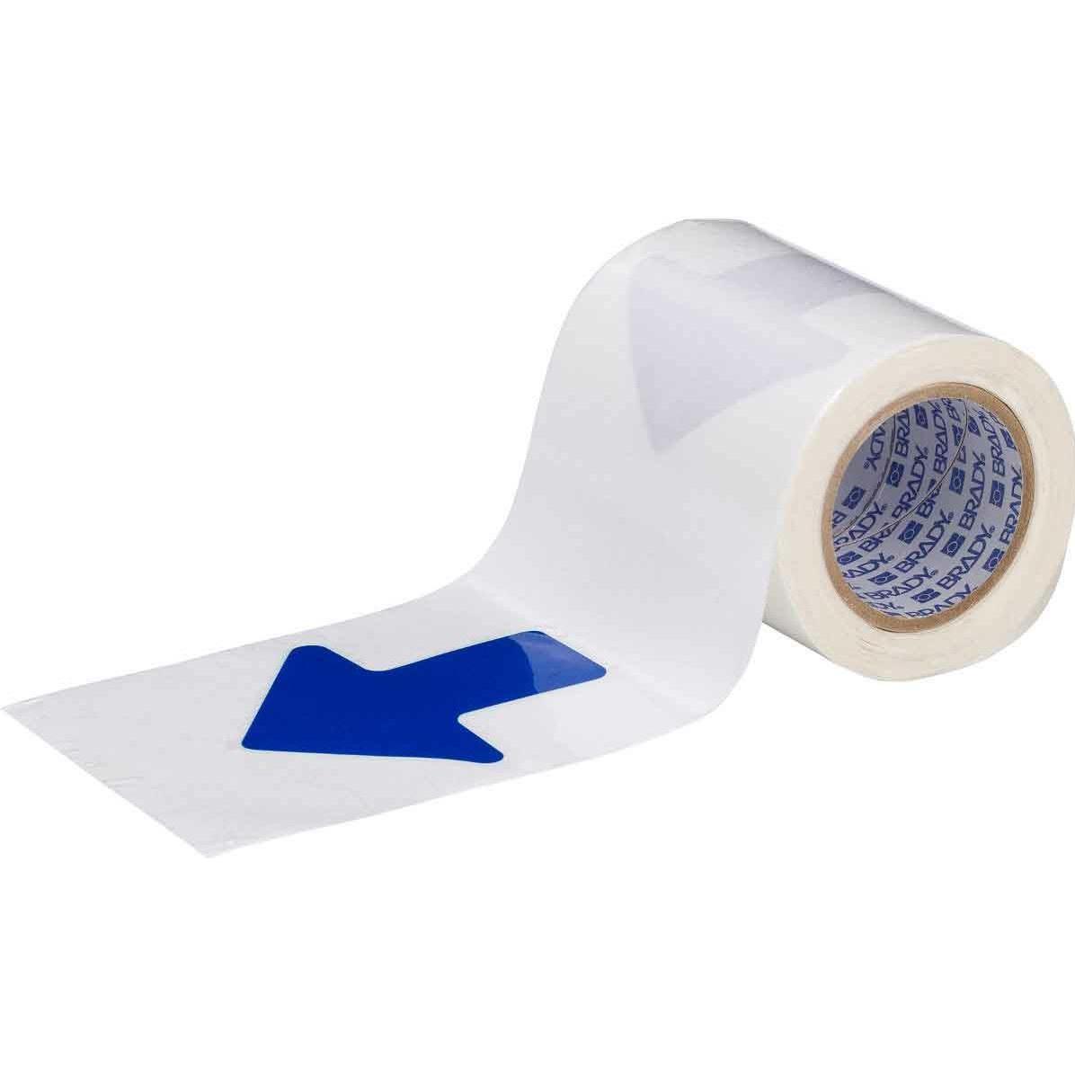 Brady, Etiketten, B-514, ToughStripe, Bodenmarkierungsband, Pfeile (im Abstand v. 457mm), Polyester, Blau, 50.
