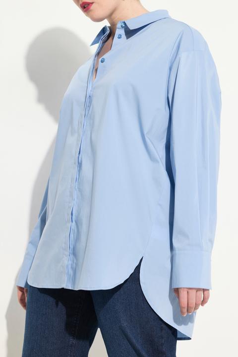 Produktbild Ulla Popken Hemdbluse, Perlmuttknöpfe, oversized, Langarm (50, 52)