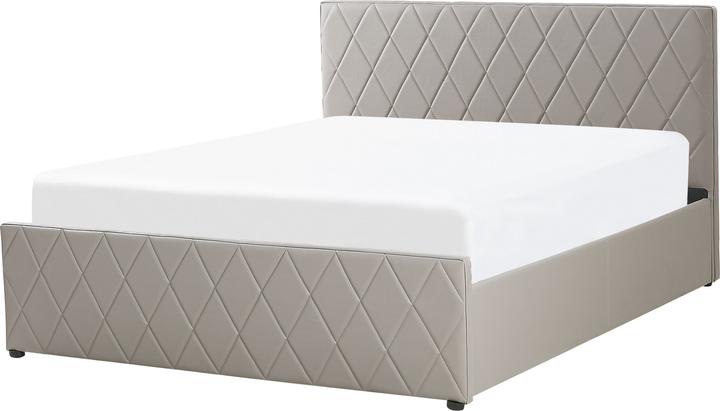 Produktbild Beliani Bett Kunstleder taupe Lattenrost Bettkasten hochklappbar 140 x 200 cm ROCHEFORT (140 x 200 cm)