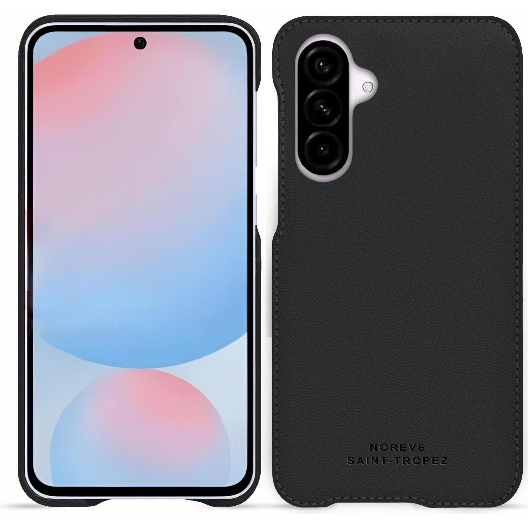 Noreve Lederschutzhülle (Samsung Galaxy A55, Samsung Galaxy A56), Smartphone Hülle, Schwarz