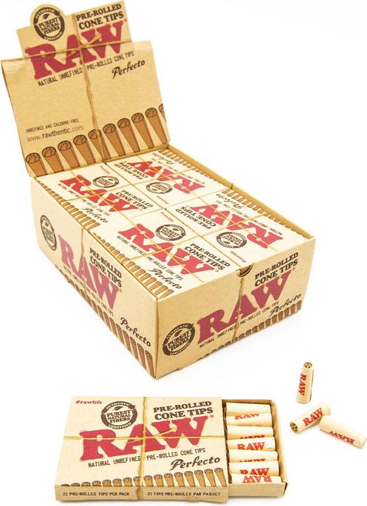 Produktbild RAW pre-rolled cone Tips 21 Perfecto - Box 20 Stk