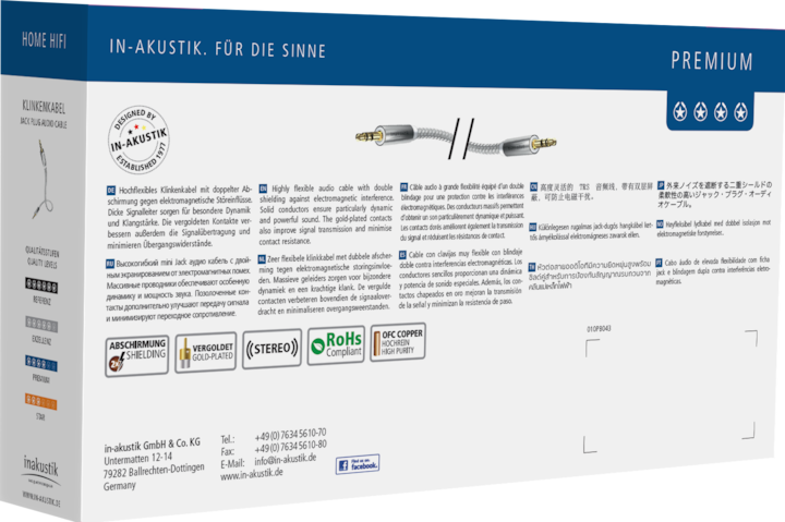 Productafbeelding Inakustik Premium stereo aansluiting (3 m, 3,5 mm aansluiting (AUX))