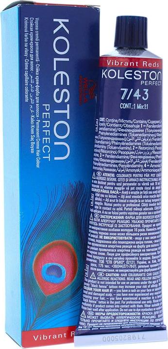 Produktbild Wella Koleston Perfect Permanent Haarfärbemittel 7/43 Mittelblond Rot Gold 60 ml