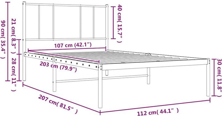 Image du produit vidaXL Bettgestell (107 x 203 cm)