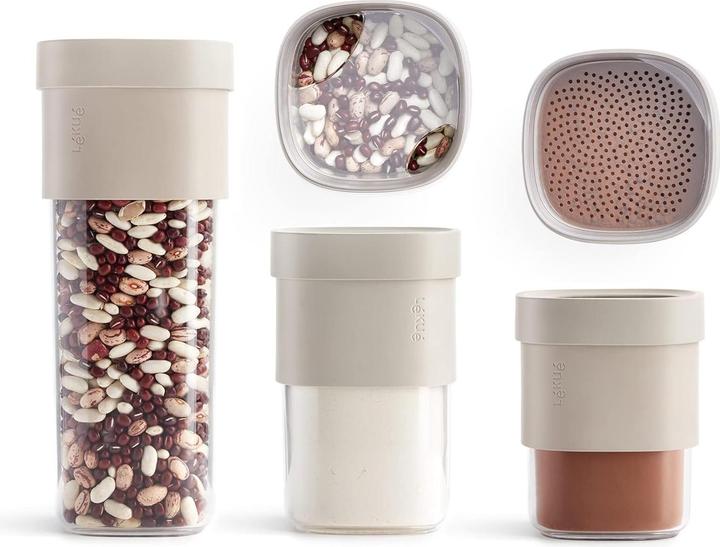 Lékué Flip Aufbewahrungsboxen Set beige, 5-tlg. (0.85 l)