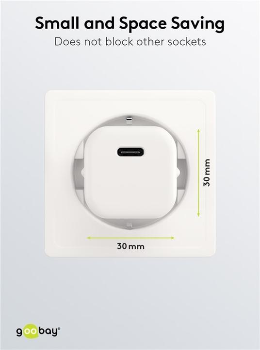 Image du produit Goobay Chargeur Rapide USB-C Nano avec technologie GaN (30 W, 1 portion)