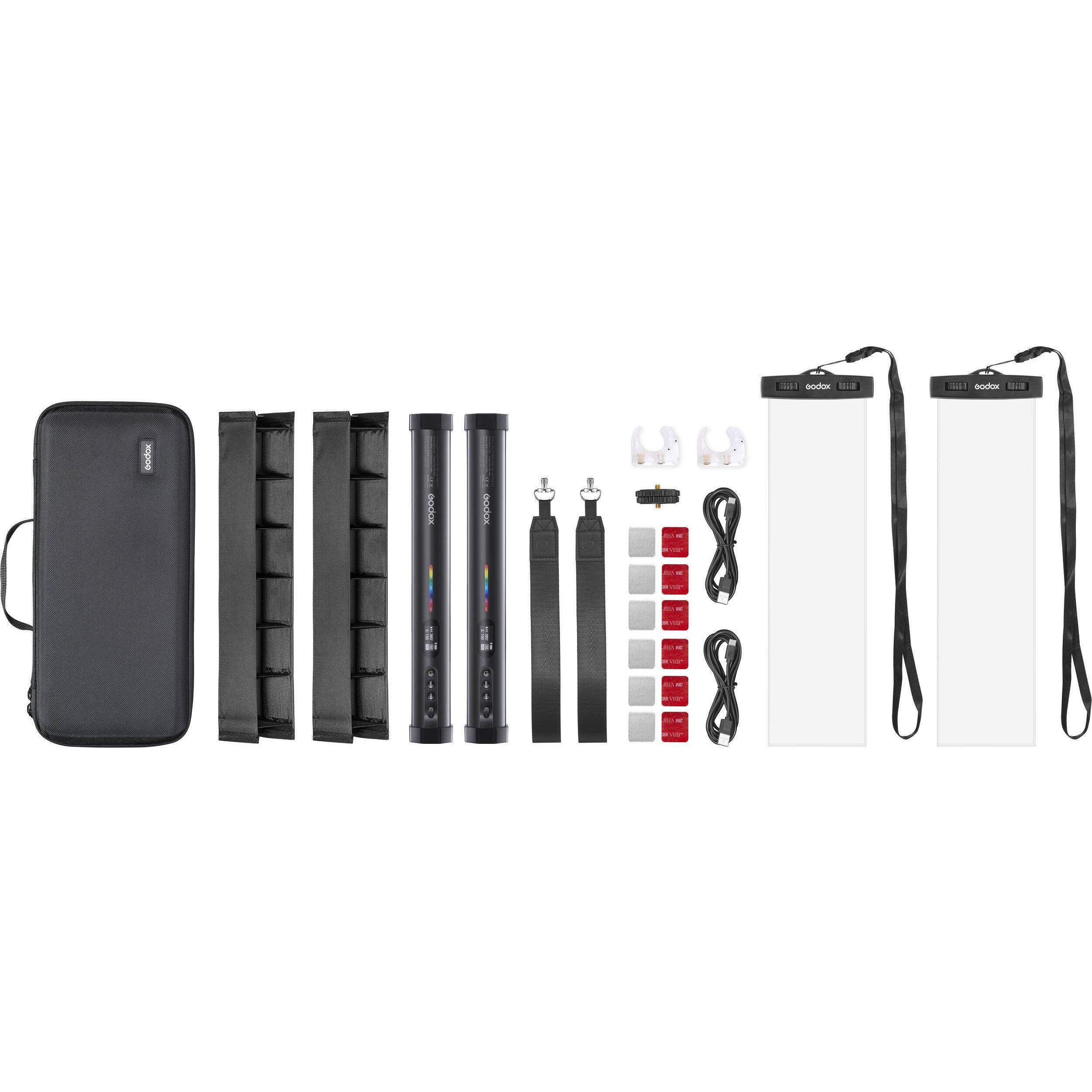 Godox GO TL30-K2 Tube LIght, kit di due luci (Luce a stelo), Luce continua, Nero