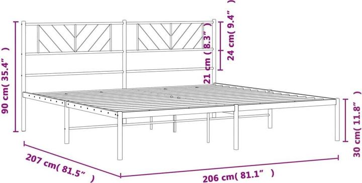 Produktbild vidaXL Metall Bettgestell (200 x 200 cm)