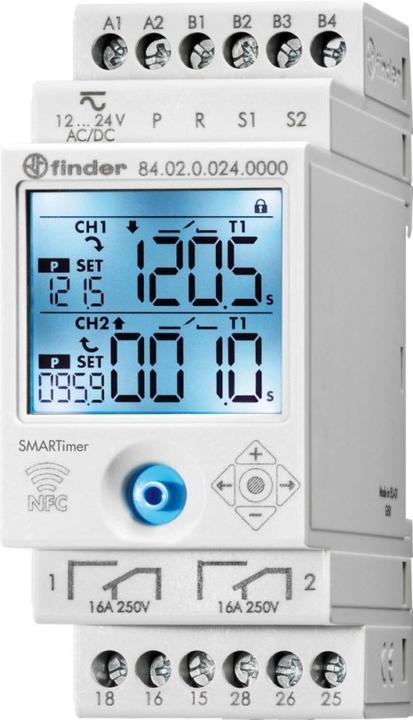 Produktbild Finder Multifunktions-Zeitrelais 12-24V AC/DC, 16A 84.02.0.024.0000