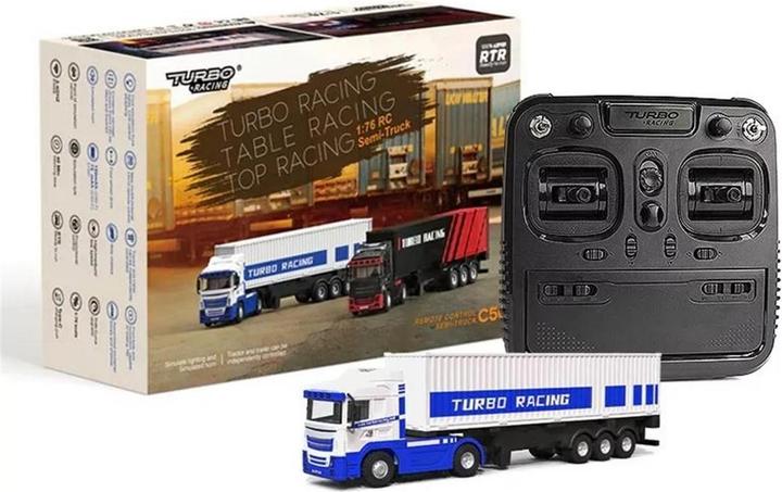 Immagine prodotto Turbo Racing Camion C50 con rimorchio bianco, 1:76, RTR (RTR pronto all'uso)