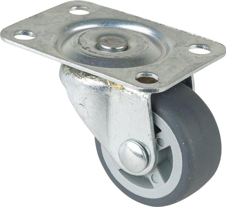 Productafbeelding BS Rollen Zwenkwiel Wiel Ø 30 mm Draagvermogen 20 kg met schroefplaat Rubbergrijs