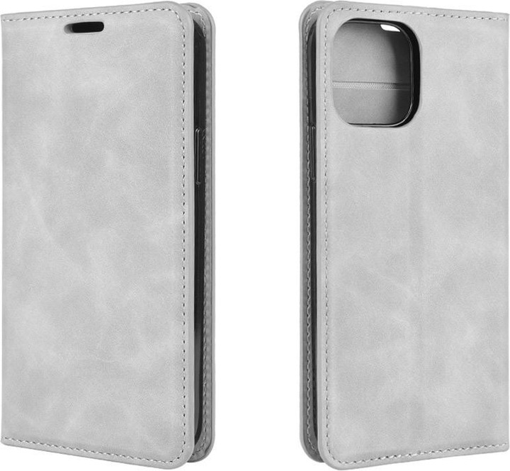 Cover-Discount iPhone 12 / 12 Pro - Silky Stand Flip Case Cover grey (Apple iPhone 12, Apple iPhone 12 Pro)