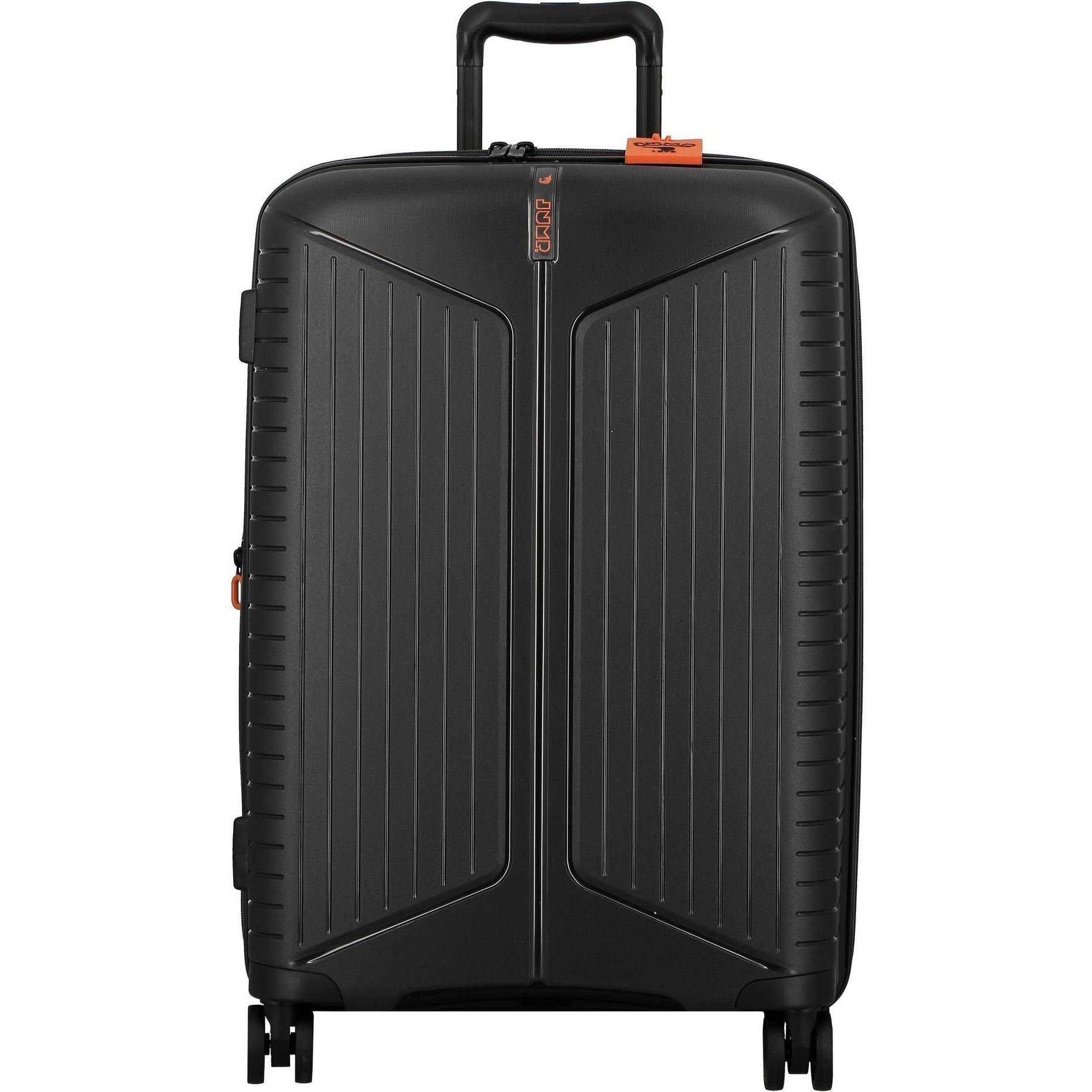 Jump, Koffer, Evae 4 Rollen Trolley 66 cm mit Dehnfalte, Grau, (70 l, M (50 - 90l))