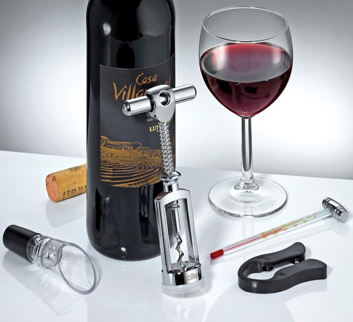 Actual product image Cilio Wine set LOMBARDIA 4 pcs (Drip ring, Wine pourer, Wine thermometer)