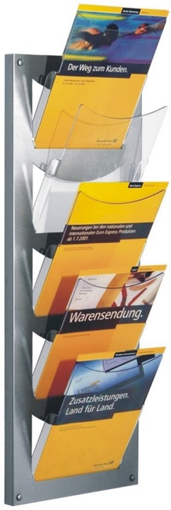 Produktbild Kerkmann Wand-Prospekthalter NovaX, DIN A4 hoch, 5 Fächer bestehend aus pulverbeschichtetem Metallrahmen mit (A4)