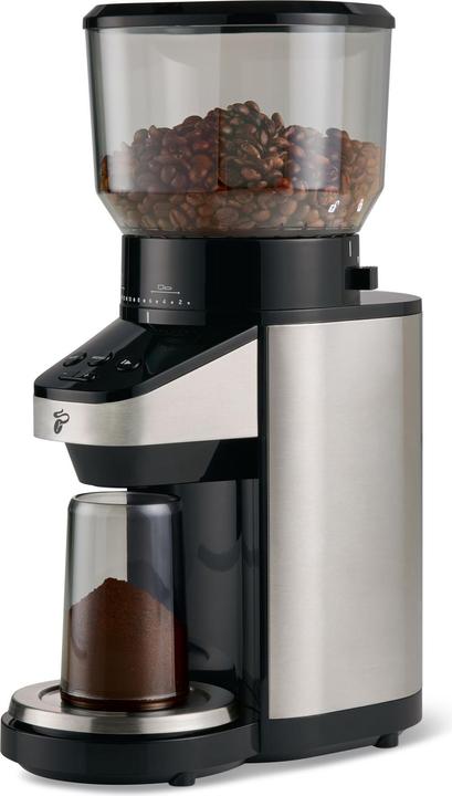 Actual product image Tchibo Electric coffee grinder, built-in scale, cone grinder, black/silver