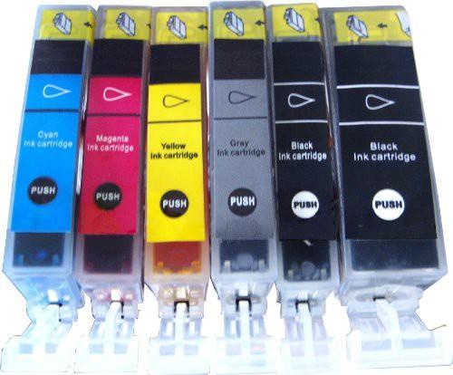 Produktbild Hermex Kompatible Tintenpatrone für Canon PIXMA MG6250 (M, PGBK, C, Y, GY, BK)