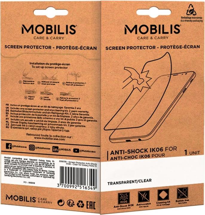 Actual product image Mobilis Screen Protector Anti-Shock IK06 - Clear