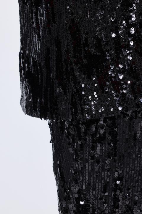 Actual product image Ulla Popken Sequined Long Sleeve Button Down Blouse (42, 44)