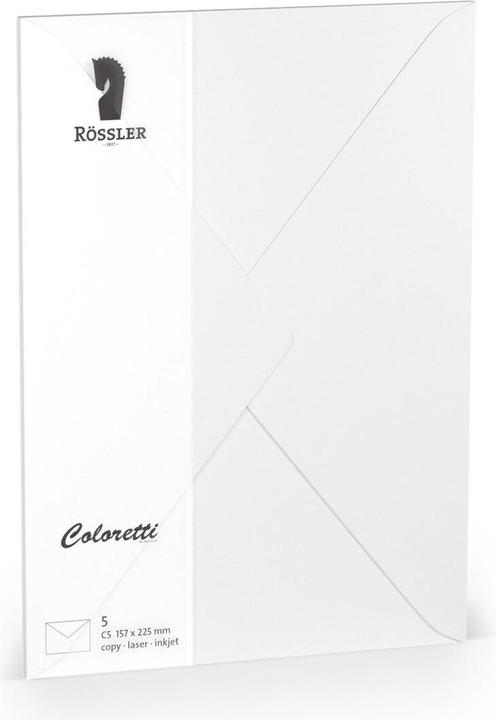 Actual product image Rössler 220711509 - Coloretti envelopes, 80 g/m², DIN C5, white, 5 pcs. (C5, 5x)
