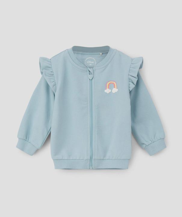 Produktbild s.Oliver Sweatshirt Jacke Sweatshirt-Jacke mit Rüschen (68)