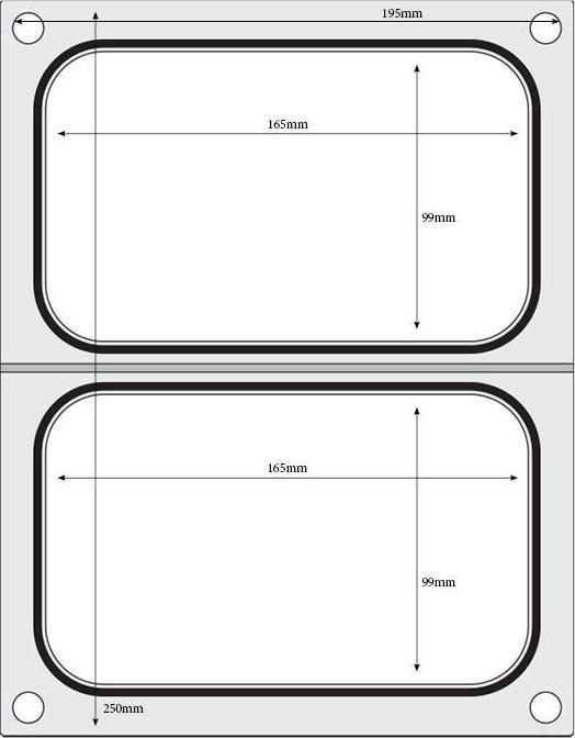 Productafbeelding Hendi Matrijs voor sealmachine 2x 178x113 mm